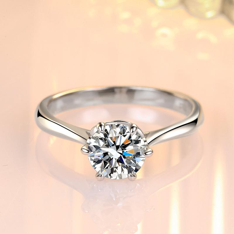 Sterling Silver Moissanite V Ring +Classic Shining Moissanite Ring-2