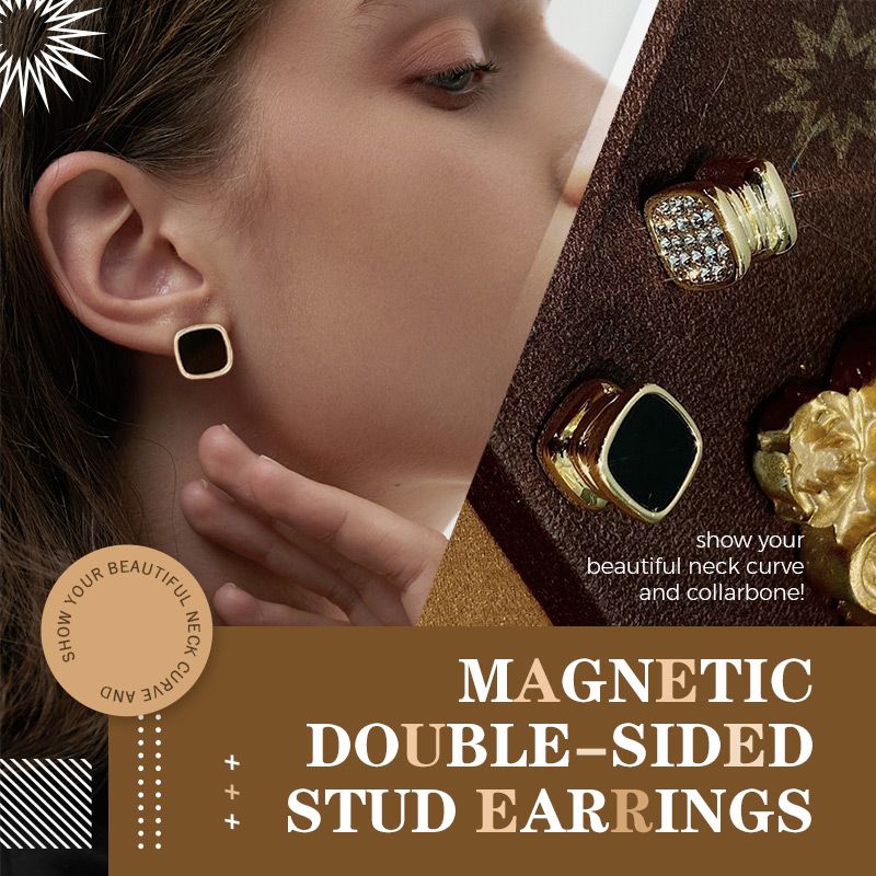 Magnetic Zircon Double-sided Stud Earrings-2
