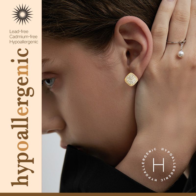 Magnetic Zircon Double-sided Stud Earrings-3