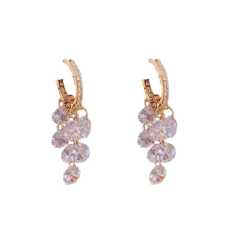 Crystal tassel earrings-6