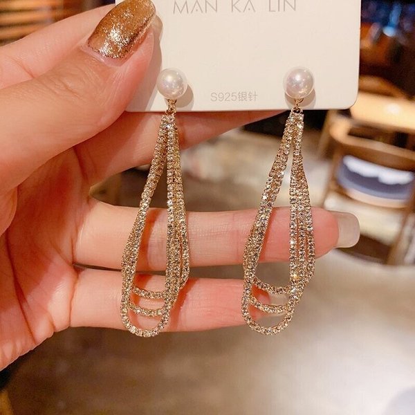 Drop chain earrings-4