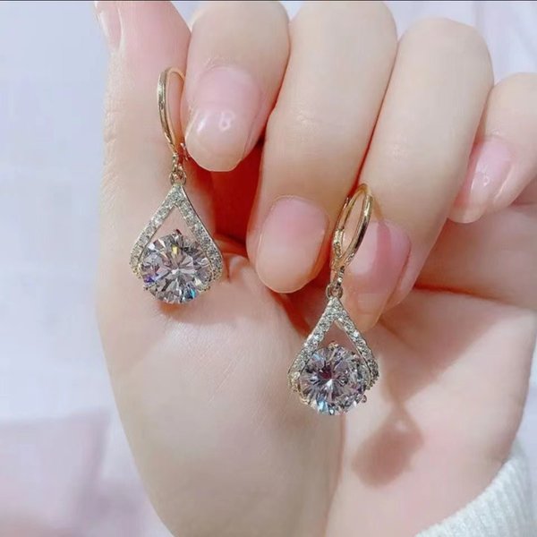 Super Sparkling Diamond Geometric Earrings-4