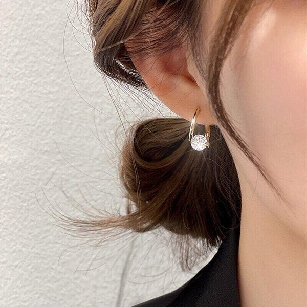 DIAMOND ROUND STUD EARRINGS-2