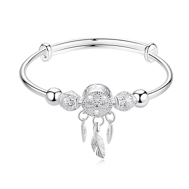 Dreamcatcher Feather Charm Bracelet-3