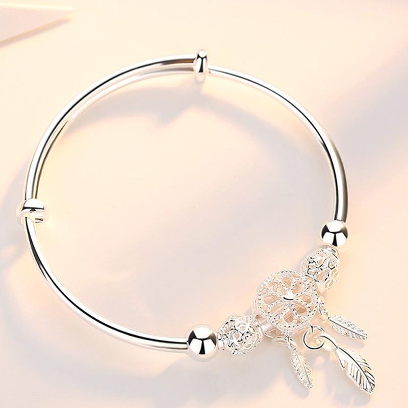 Dreamcatcher Feather Charm Bracelet-5