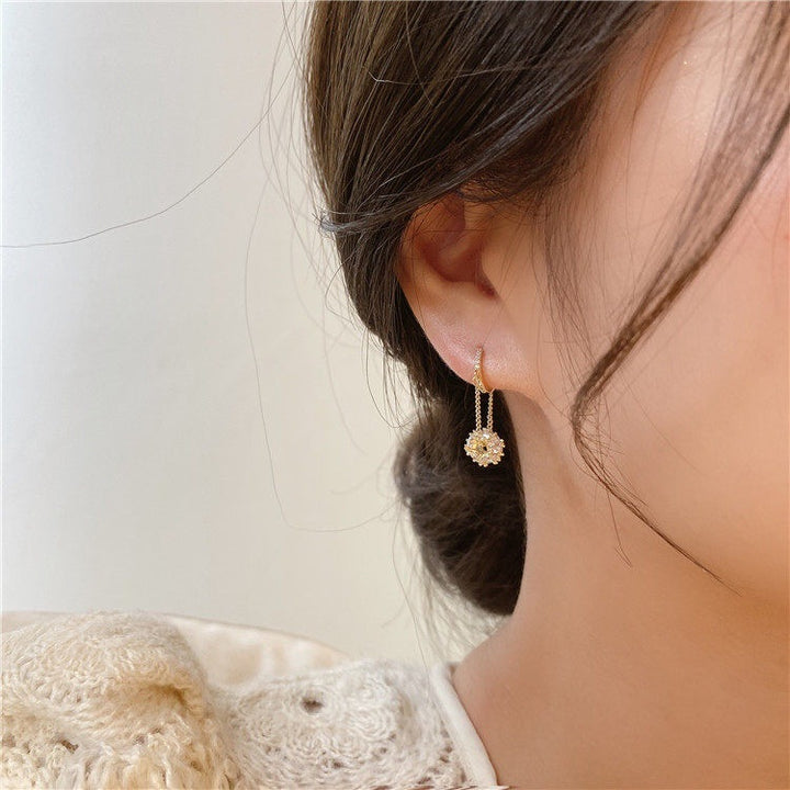 Hoop Ball Chain Earrings-2