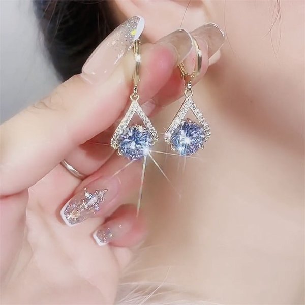 Super Sparkling Diamond Geometric Earrings-3