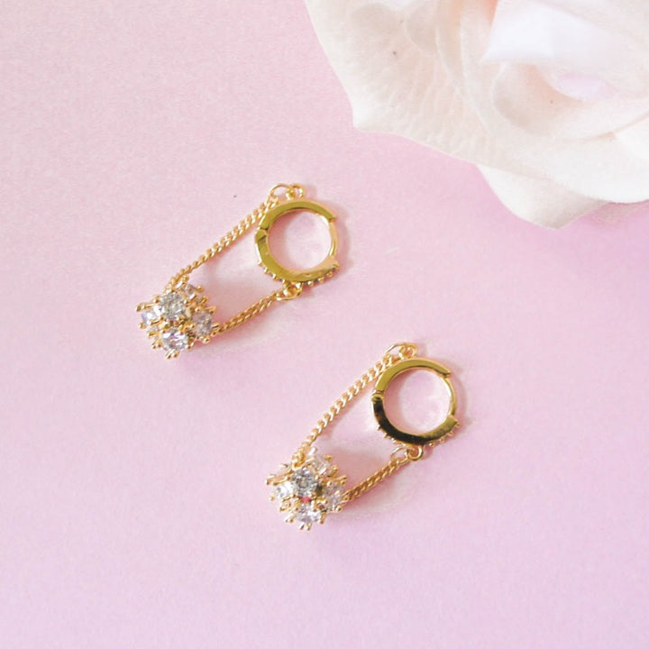 Hoop Ball Chain Earrings-3
